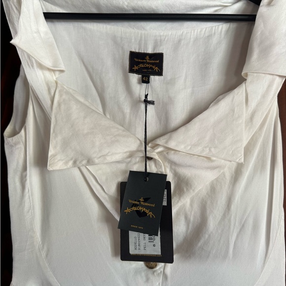 2000s Vivienne Westwood Anglomania White Cotton Dress - Picture 3 of 5